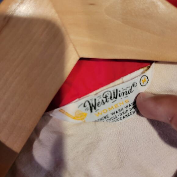 WestWind Women’s Vintage Red Greek Letter Windbreaker Jacket Medium ΔΓ Sorority - Picture 2 of 6